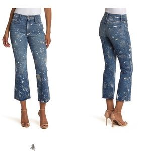 Frame Le Sylvia kick boot jeans with paint splatters size 27